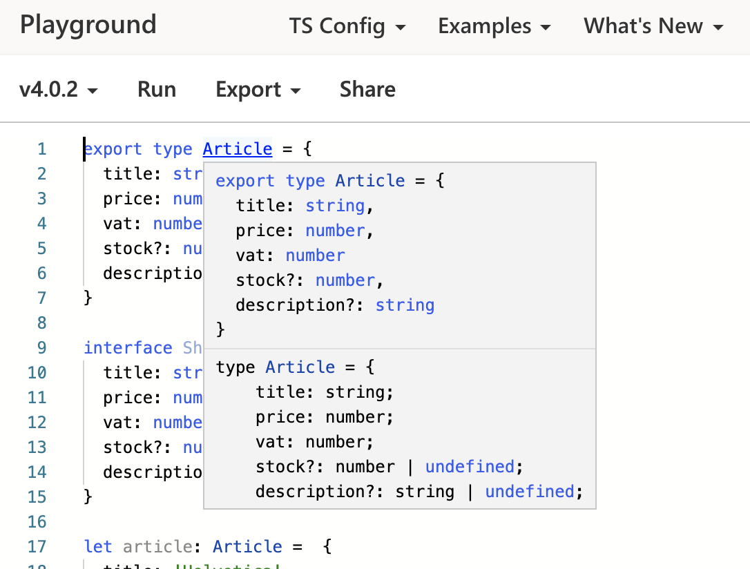 TypeScript playground